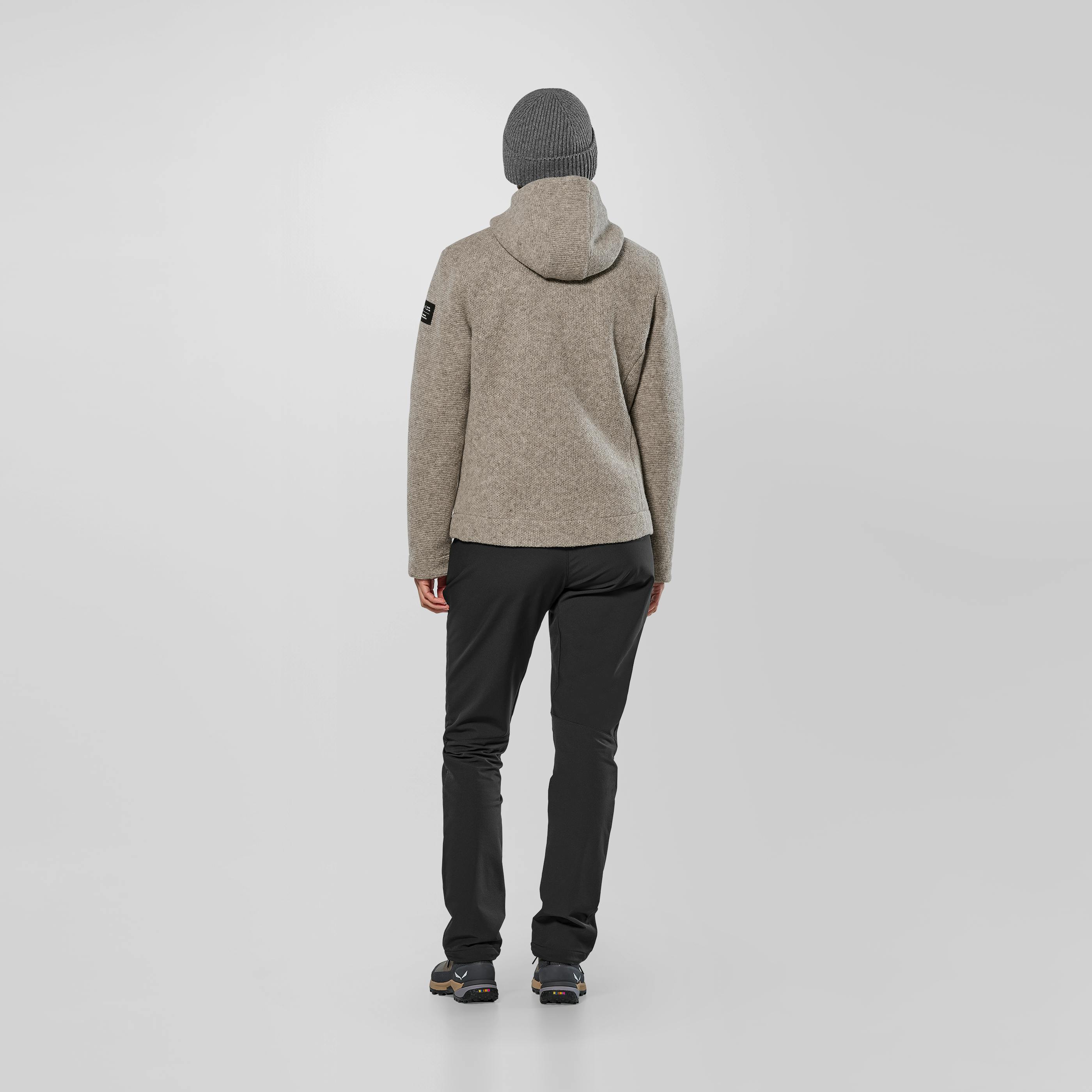 Veste à capuche en laine naturelle non teintée Sarner pour femme